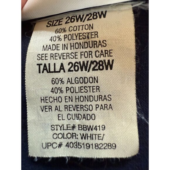 Mix & Max Woman Plus Size 26W 28W Nautical Embroidered T-Shirt Navy Coastal - Picture 4 of 10